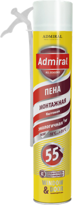 Пена монтажная Admiral Бытовая 55 Всесезонная (1л) -