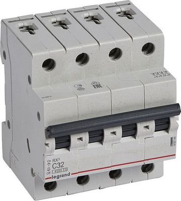 

Выключатель автоматический, RX3 4P 32A C 4.5kA 4M / 419744