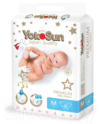 Изображение товара Подгузники-трусики детские YokoSun Premium M 5-10кг (62шт)