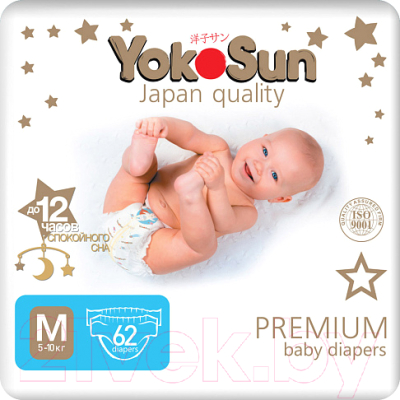 Изображение товара Подгузники-трусики детские YokoSun Premium M 5-10кг (62шт)