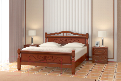 Односпальная кровать Bravo Мебель Эрика 5 90x200 (орех)