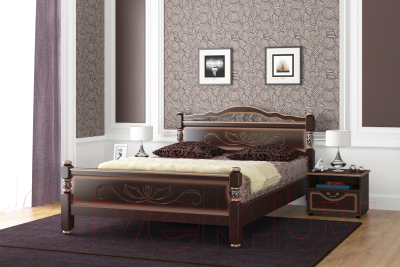 Односпальная кровать Bravo Мебель Эрика 5 90x200 с тонировкой (орех темный)