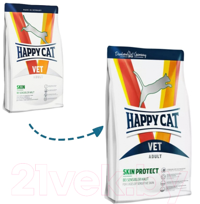 Сухой корм для кошек Happy Cat Vet Skin Protect / 70698 (1кг)