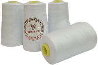 Набор швейных ниток Sentex 100% полиэстер 50/2 5000 ярдов (4шт, белый) - 
