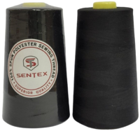 Набор швейных ниток Sentex 100% полиэстер 50/2 5000 ярдов (2шт, черный) - 