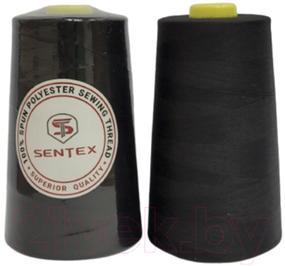 Набор швейных ниток Sentex 100% полиэстер 50/2 5000 ярдов (2шт, черный)