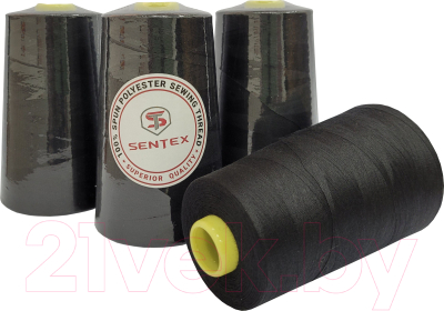 Набор швейных ниток Sentex 100% полиэстер 50/2 5000 ярдов (4шт, черный)