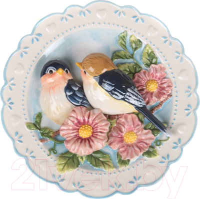 Декоративная тарелка Lefard Птицы на ветке / 59-059