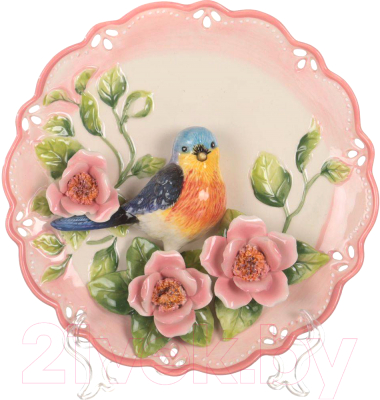 Декоративная тарелка Lefard Птица на ветке / 59-171