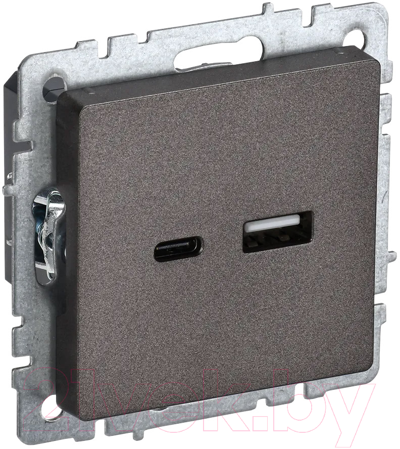 Розетка IEK Brite BR-U22-018-K45 (темная бронза)
