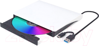 Привод DVD-RW Gembird DVD-USB-03-BW (черный/белый)