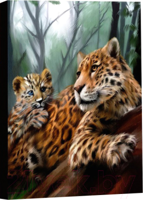 Картина по номерам Школа талантов Леопарды. Мама и малыш / 5248140