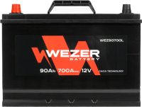 Автомобильный аккумулятор Wezer 700A L+ / WEZ90700L (90 А/ч) - 