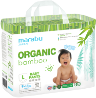 Подгузники-трусики детские Marabu Organic Bamboo L 9-14 кг (42шт) - 