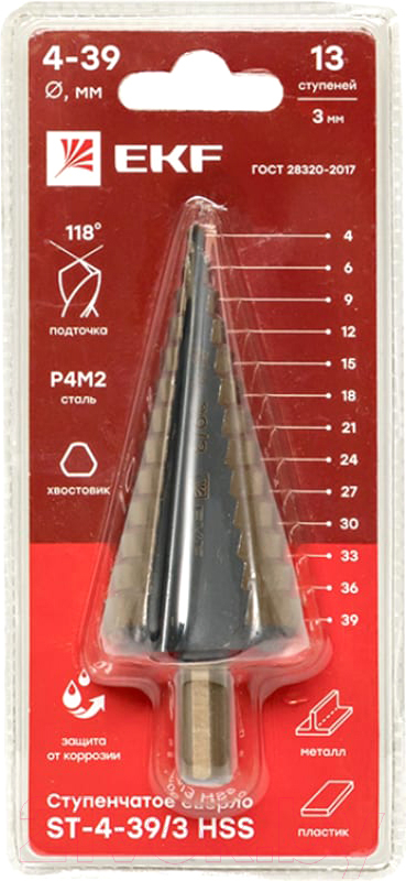 Сверло EKF ST-4-39/3 HSS / ST-4-39/3