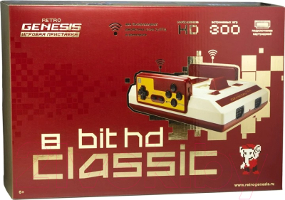 Игровая приставка Retro Genesis 8 Bit Classic 300 игр + 2 геймпада / ConSkDn89