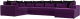 Диван П-образный Лига Диванов Майами П 93 левый (микровельвет фиолетовый/подушки черный/фиолетовый) - 