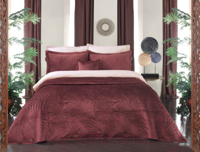 Набор текстиля для спальни Sarev Luxury Евро / Y954 CLARA v2/Bordo