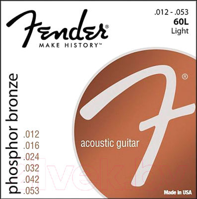Струны для акустической гитары Fender 60L Phos Bronze Ball 12-53