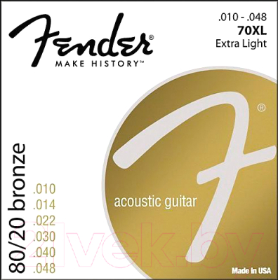 Струны для акустической гитары Fender 70XL 80/20 BRNZ BALL END 10-48