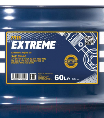 Моторное масло Mannol Extreme 5W40 SN/CF / MN7915-60 (60л)