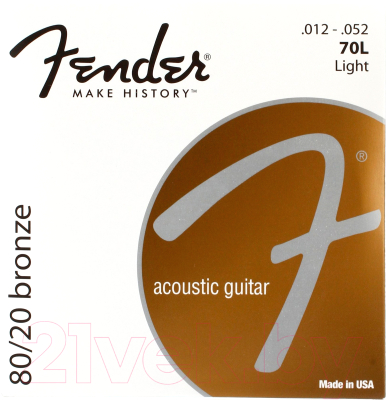 

Струны для акустической гитары Fender, 70L 12-52