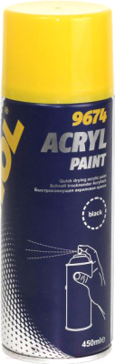 Краска автомобильная Mannol Acryl Paint / 9674 (450мл, черный)