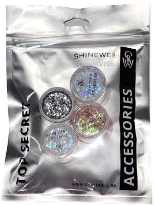 Блестки для макияжа Shinewell LCG1-01/4 (4шт)