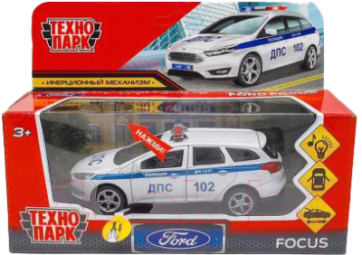 Автомобиль игрушечный Технопарк Ford Focus Turnier. Полиция / FOCUS-12SLPOL-WH