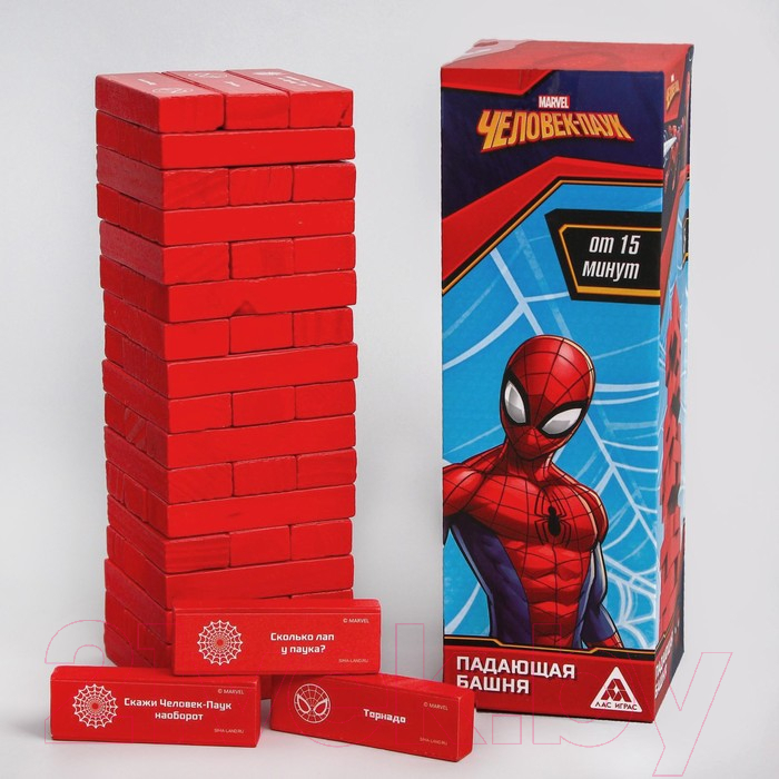 Настольная игра Marvel Падающая башня. Для настоящих героев. Человек-паук / 1175667 — фото 4