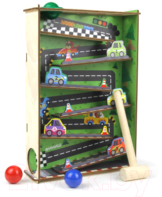 Развивающий игровой набор WoodLand Toys Горки. Автодром / 4966407