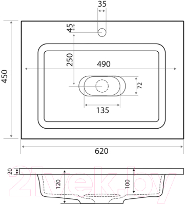 Умывальник Madera Modul 65