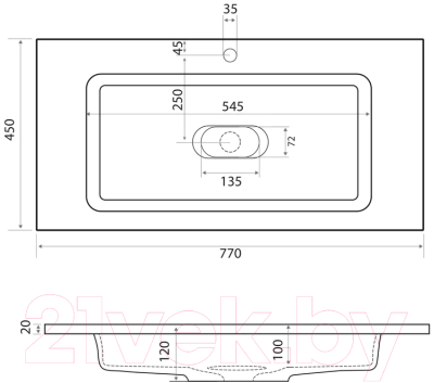 Умывальник Madera Modul 80