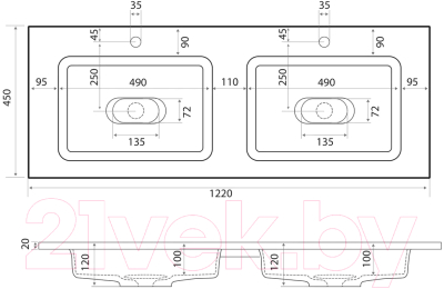 Умывальник Madera Modul 120