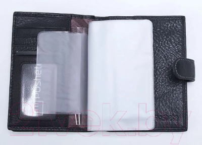 Обложка на паспорт Poshete 852-317-35K-BLK (черный)