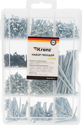Набор гвоздей Kranz KR-01-3101-12 (1260шт) - 
