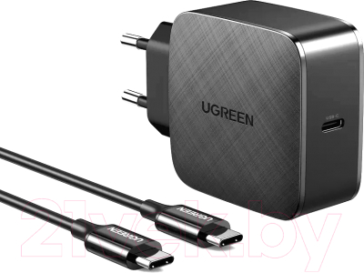 Зарядное устройство сетевое Ugreen CD217 с кабелем / 40156 (черный)