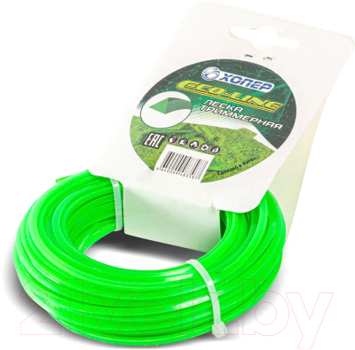Изображение товара Леска для триммера Хопер Eco-Line треугольник 3.0мм 15м (зеленый)