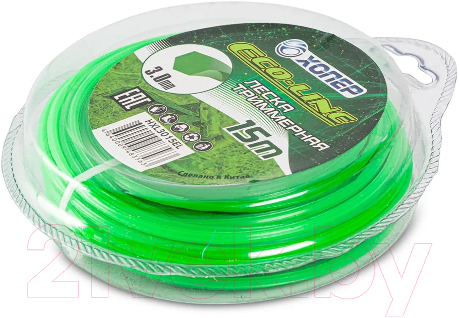 Леска для триммера Хопер Eco-Line шестигранник 2.4мм 3LB 260м