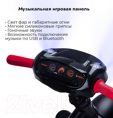 Трехколесный велосипед с ручкой Bubago Dragon / BG 104-4 (красный)