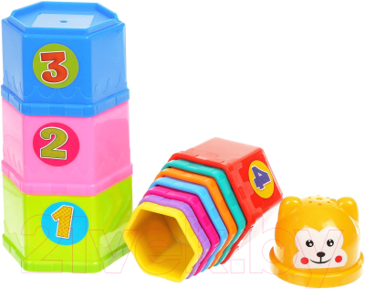 Развивающий игровой набор Zabiaka Пирамидка-стаканчики: Цифры и буквы / 2886196