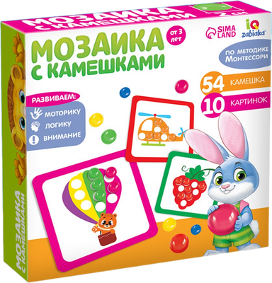 Развивающая игра Zabiaka Марблс. Мозаика с камешками / 3744926