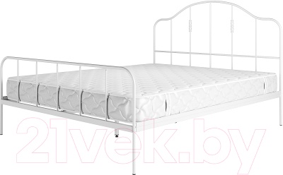 Двуспальная кровать Князев Мебель Афина АФН.160.190.Б (белый муар)
