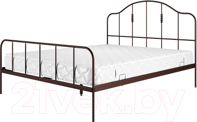 Полуторная кровать Князев Мебель Афина АФН.140.190.К (коричневый муар)