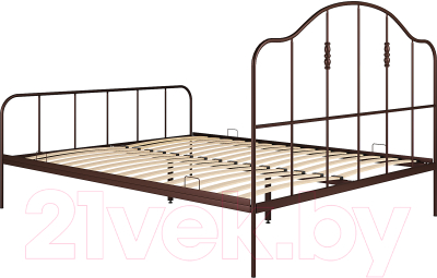 Двуспальная кровать Князев Мебель Афина АФН.160.200.К (коричневый муар)