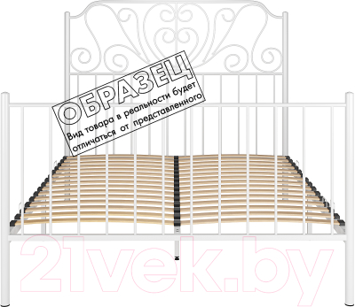 Полуторная кровать Князев Мебель Венера ВН.140.190.Б (белый муар)