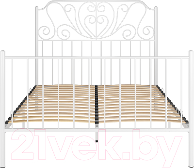 Двуспальная кровать Князев Мебель Венера ВН.160.190.Б (белый муар)