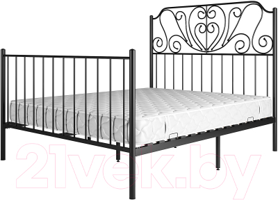 Двуспальная кровать Князев Мебель Венера ВН.160.190.Ч (черный муар)