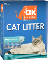 Наполнитель для туалета AK Cat Комкующийся Марсельское мыло (6л/5.1кг) - 