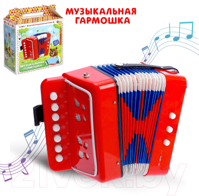 Музыкальная игрушка Zabiaka Гармонь / 1767373 (красный)